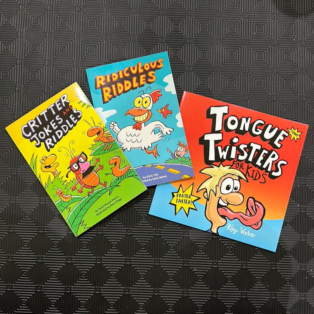 Set of 3 Books: Jokes, Riddles and Tongue Twisters for Kids